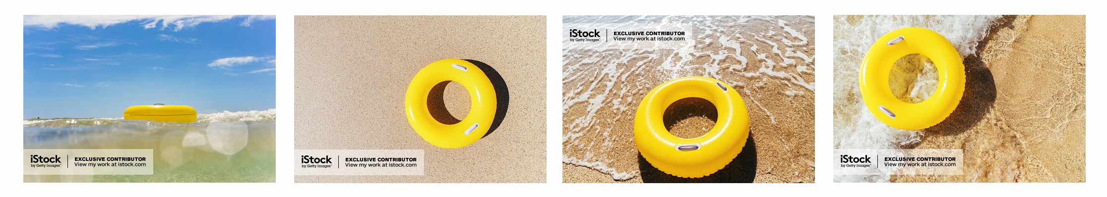 Rubber Ring at the beach, Beach holiday background Stock Photography.